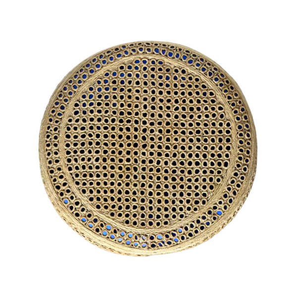 Light Brown Sindhi Topi - Blue Shade - Nasir Bhai