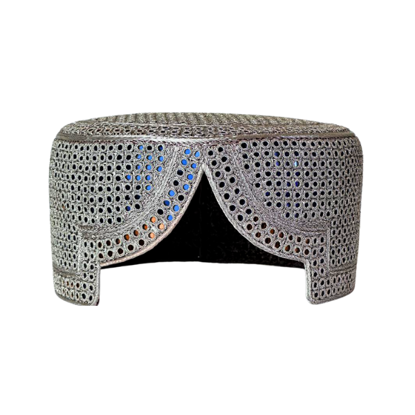 White Sindhi Topi - Blue Shade - Nasir Bhai