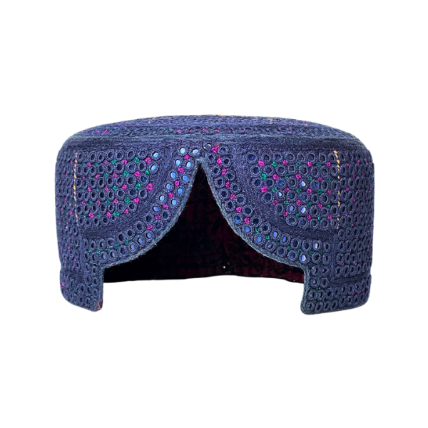 Blue Sindhi Topi - Traditional design - Blue Shade - Nasir Bhai