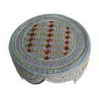 Limited And Premium Balochi Topi - White Design - Pink and Maroon Stitching - Pink and Maroon Tikki - Raja Cap