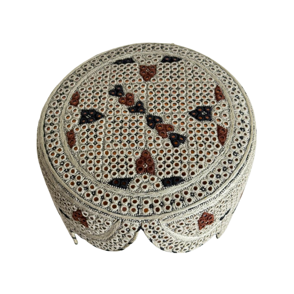 Light Brown Sindhi Topi - Traditional Design - Golden Shade - Nasir Bhai