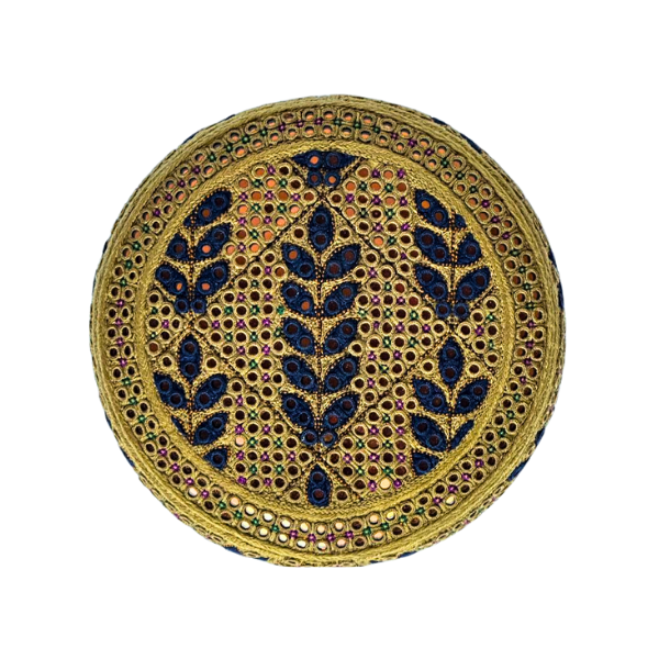 Golden Sindhi Topi - Flower Design - Golden Shade - Nasir Bhai