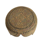 Brown Sindhi Topi - Traditional Design - Golden Shade - Nasir Bhai