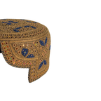 Dark Brown Sindhi Topi - Traditional Design -  Golden Shade - Nasir Bhai