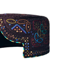 Maroon Sindhi Topi - Traditional design - Blue Shade - Nasir Bhai