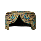 Light Brown Sindhi Topi - Flower Design - Black Shade - Nasir Bhai