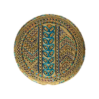 Light Brown Sindhi Topi - Flower Design - Black Shade - Nasir Bhai