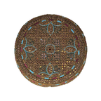 Brown Sindhi Topi - Flower Design - Nasir Bhai