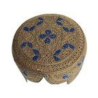 Dark Brown Sindhi Topi - Traditional Design -  Golden Shade - Nasir Bhai