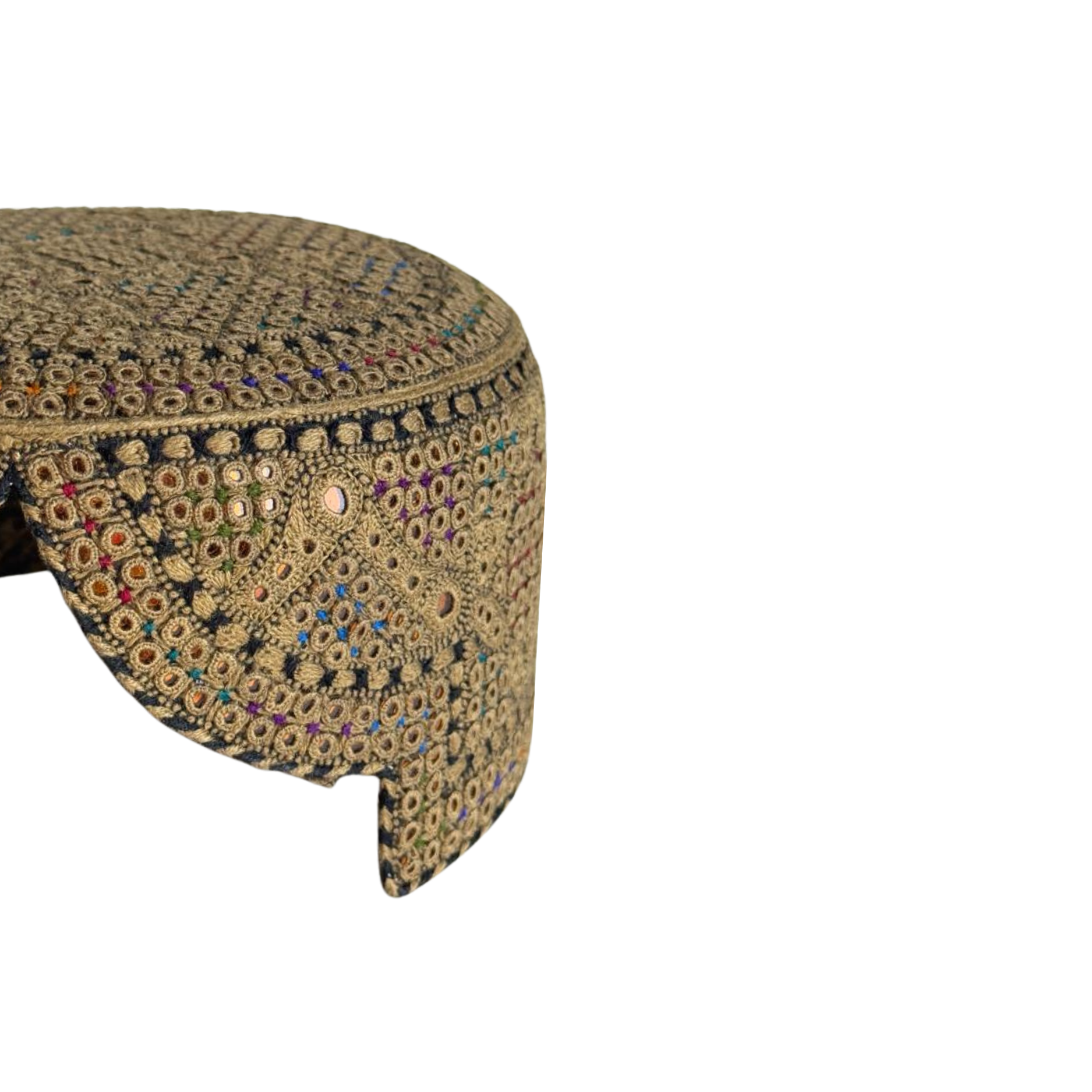 Brown Sindhi Topi - Traditional Design - Golden Shade - Nasir Bhai