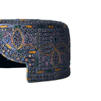 Grey Sindhi Topi - Flower Design - White Shade - Nasir Bhai