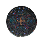 Black Sindhi Topi - Flower Design - White Design - Nasir Bhai