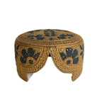 Brown Sindhi Topi - Flower Design - Golden Shade - Nasir Bhai