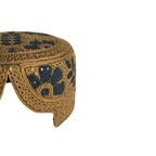 Brown Sindhi Topi - Flower Design - Golden Shade - Nasir Bhai
