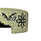 White Sindhi Topi - Flower Design - White Shade - Nasir Bhai