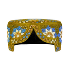 Golden Sindhi Topi - Flower Design - White Shade - Nasir Bhai