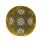 Golden Sindhi Topi - Flower Design - White Shade - Nasir Bhai