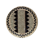 White Sindhi Topi - Heart Design - Blue Shade - Nasir Bhai
