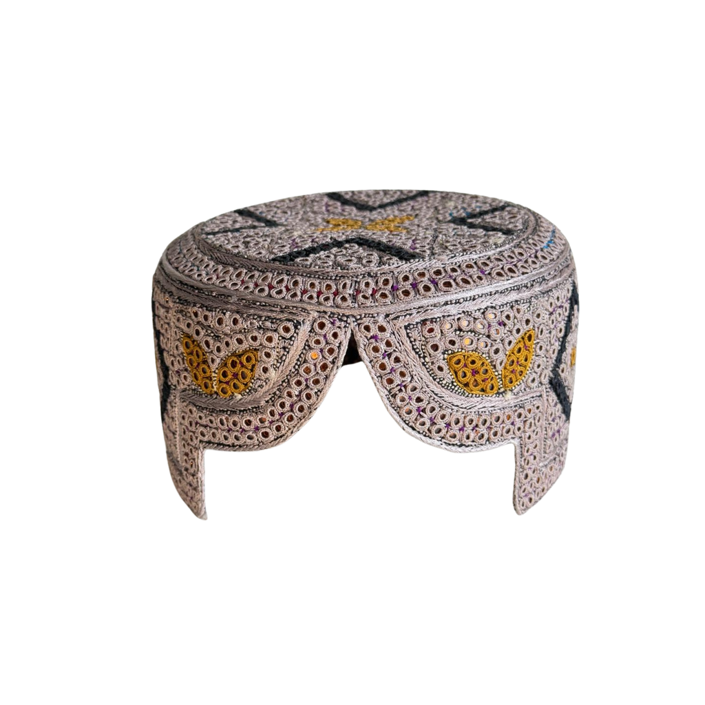 Light Brown Sindhi Topi - Traditional Design - Goldren Shade - Nasir Bhai