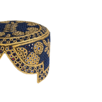 Blue Sindhi Topi - Flower Design - Blue Shade - Nasir Bhai
