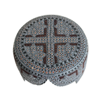 Grey Sindhi Topi - Traditional Design - Golden Shade - Nasir Bhai