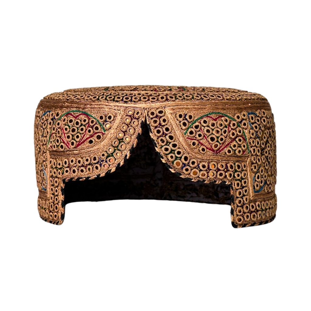 Golden Sindhi Topi - Traditional design - Nasir Bhai