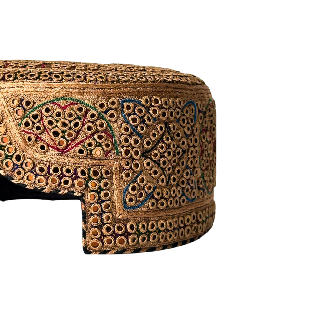 Golden Sindhi Topi - Traditional design - Nasir Bhai