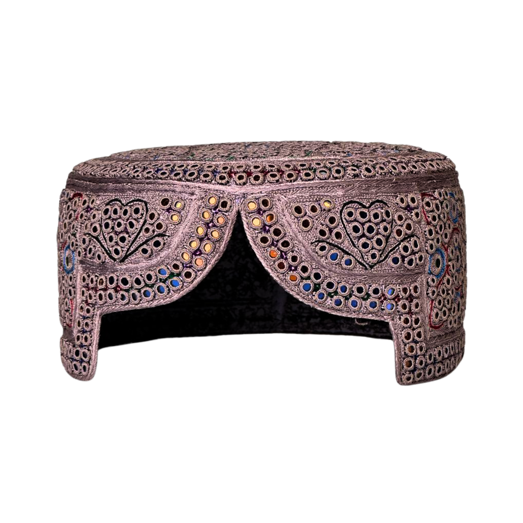 Light Pink Sindhi Topi - Flown Design - Nasir Bhai