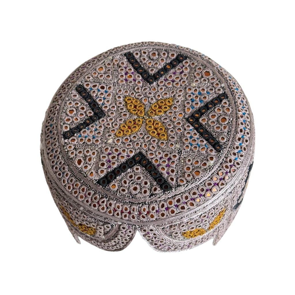 Light Brown Sindhi Topi - Traditional Design - Goldren Shade - Nasir Bhai