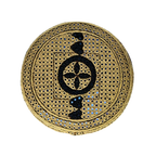 Light Brown Sindhi Topi - Heart Design - Blue Shade - Nasir Bhai
