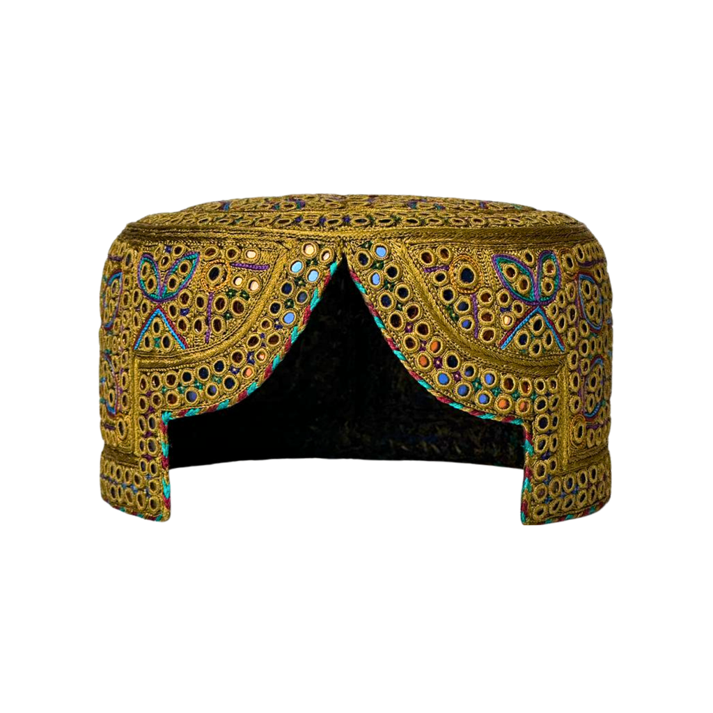 Golden Sindhi - Flower Design - Blue Shade - Nasir Bhai