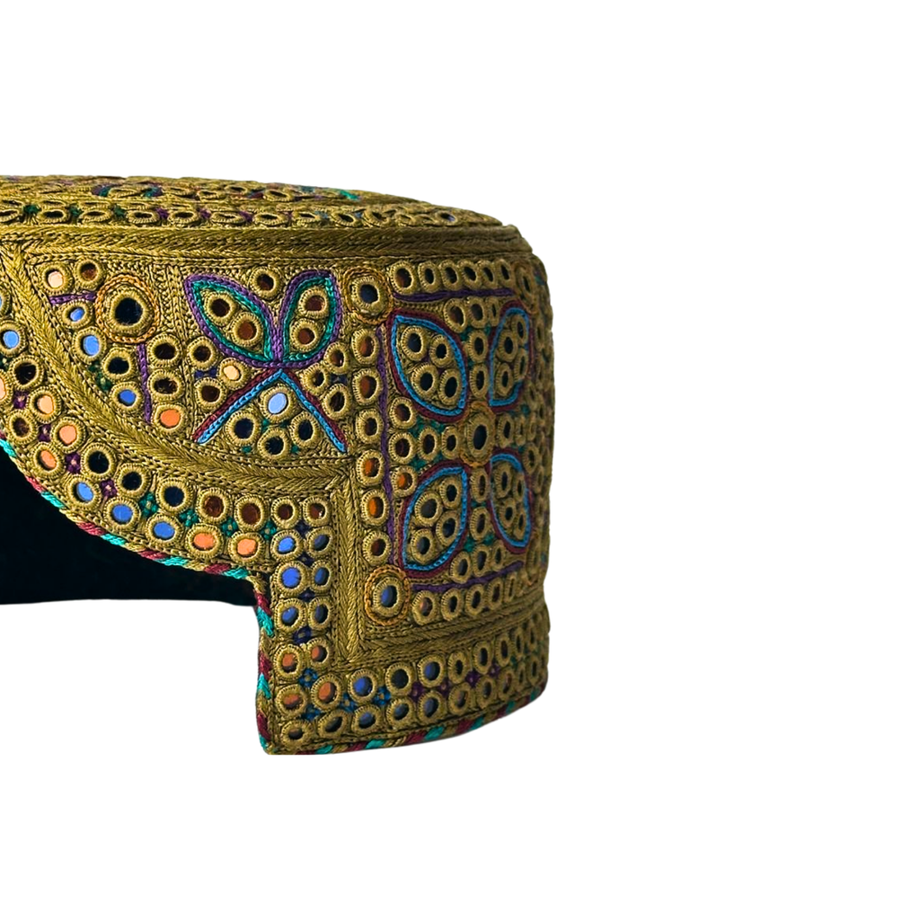 Golden Sindhi - Flower Design - Blue Shade - Nasir Bhai