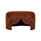 Borwn Sindhi Topi - Traditional design - Blue Shade - Nasir Bhai