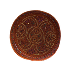 Brown Sindhi Topi - Flower Design - Blue Shade - Nasir Bhai