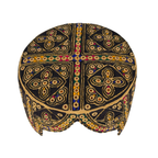Black Balochi Topi - Traditional design - Golden Shade - Nasir Bhai