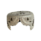 Light Brown Sindhi Topi - Flower Design - Golden Shade - Nasir Bhai