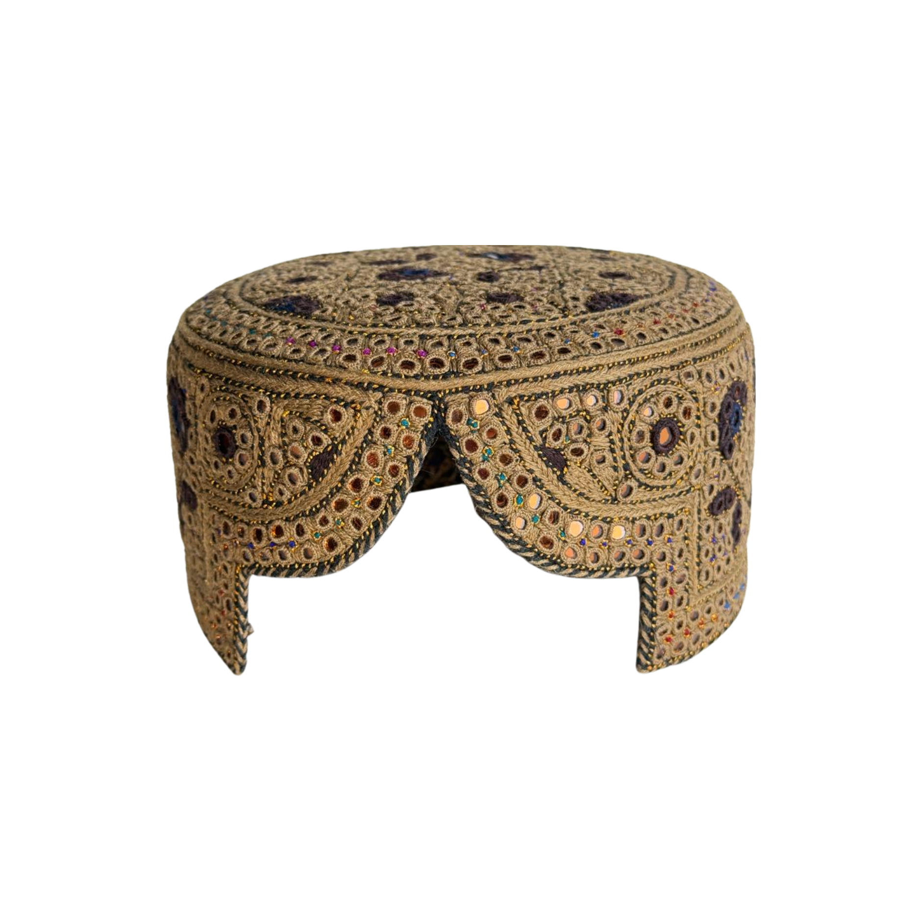 Brown Sindhi Topi - Traditional Design - Golden Shade - Nasir Bhai
