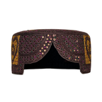 Maroon Sindhi Topi - Heart Design - White Shade - Nasir Bhai