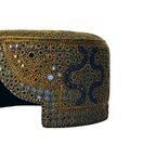 Brown Sindhi Topi - Traditional design - Blue Shade - Nasir Bhai
