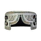 White Sindhi Topi - Flower Design - White Shade - Nasir Bhai