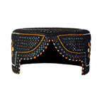 Black Sindhi Topi - Traditional design -Golden Shade - Nasir Bhai