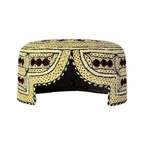 Light Brown Sindhi Topi - Traditional design - Blue Shade - Nasir Bhai
