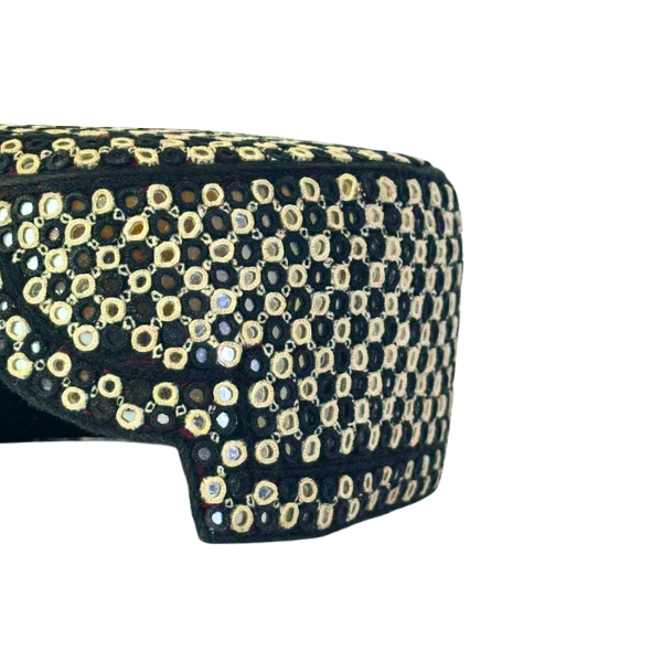 Black Sindhi Topi - White Shade - Nasir Bhai