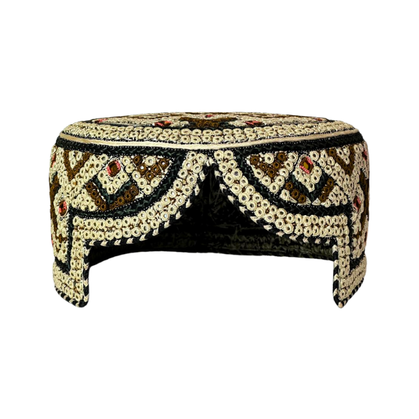 White Sindhi Topi - Traditional design - Nasir Bhai