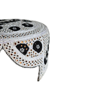 White Sindhi Topi - Flower Design - Golden Shade - Nasir Bhai