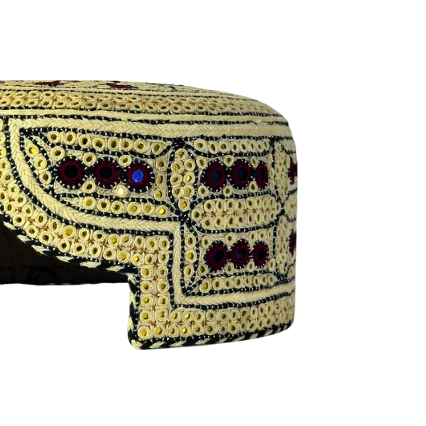Light Brown Sindhi Topi - Traditional design - Blue Shade - Nasir Bhai