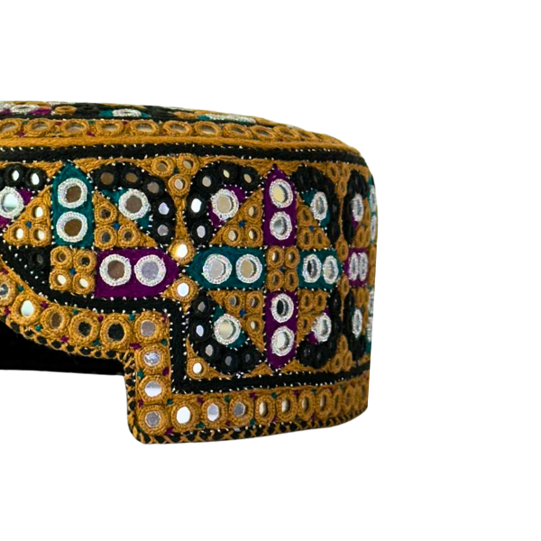 Brown Sindhi Topi -Traditional design - White Shade - Nasir Bhai
