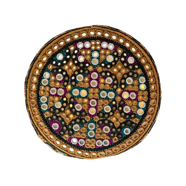 Brown Sindhi Topi -Traditional design - White Shade - Nasir Bhai