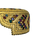 Light Brown Sindhi Topi -Traditional design - White Shade - Nasir Bhai