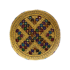 Light Brown Sindhi Topi -Traditional design - White Shade - Nasir Bhai